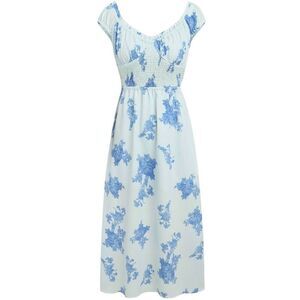 NWT Cider Baby Blue Floral Maxi Sundress Medium